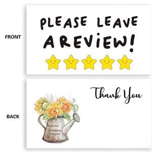 25 “Please Leave a Review” Thank you Cards